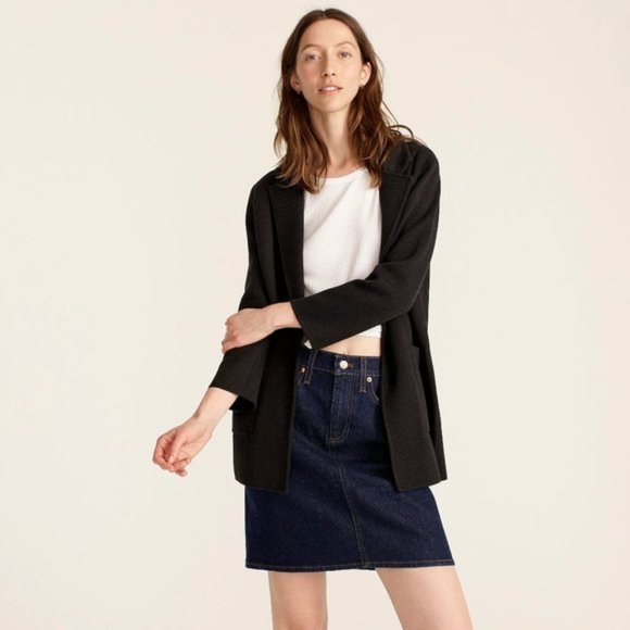 J. Crew Sophie Open Front Sweater Blazer Black Size Small - Picture 1 of 5